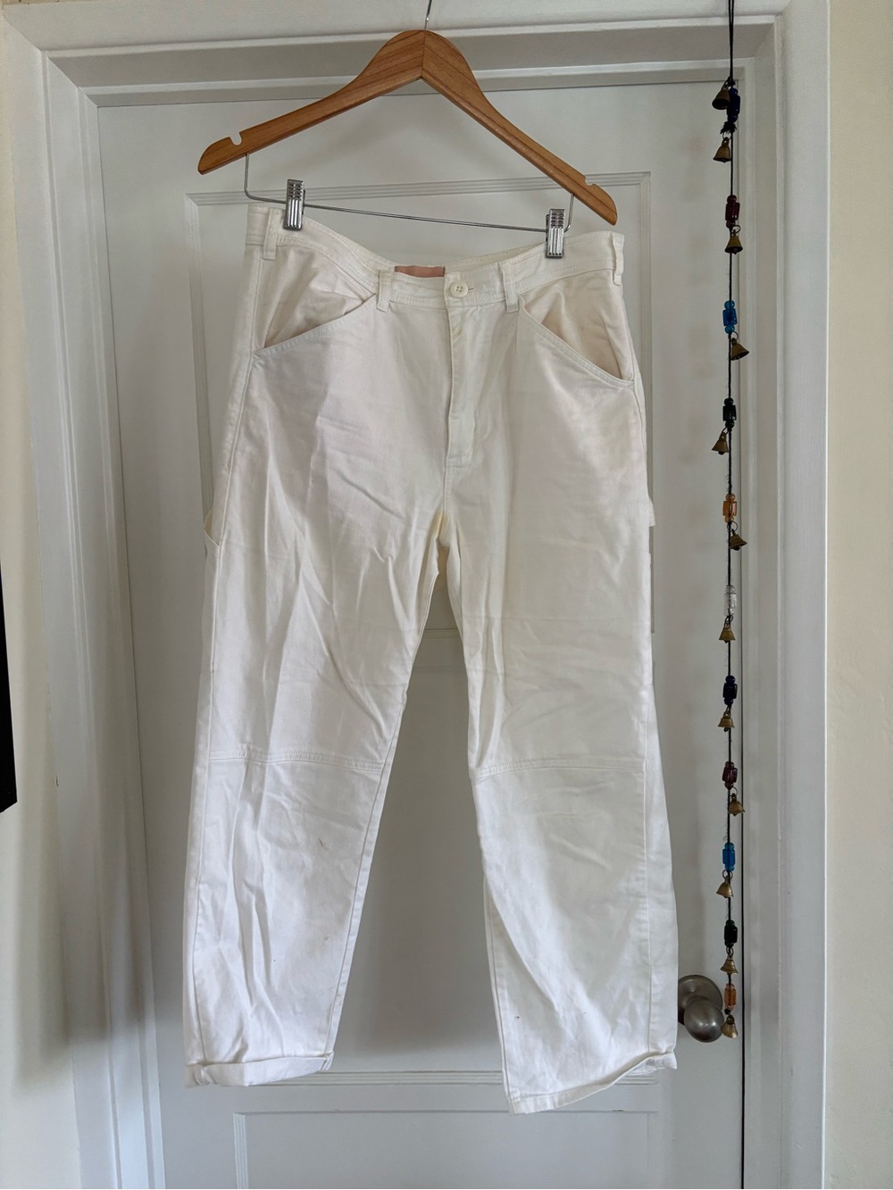 everlane white carpenter pants size 12